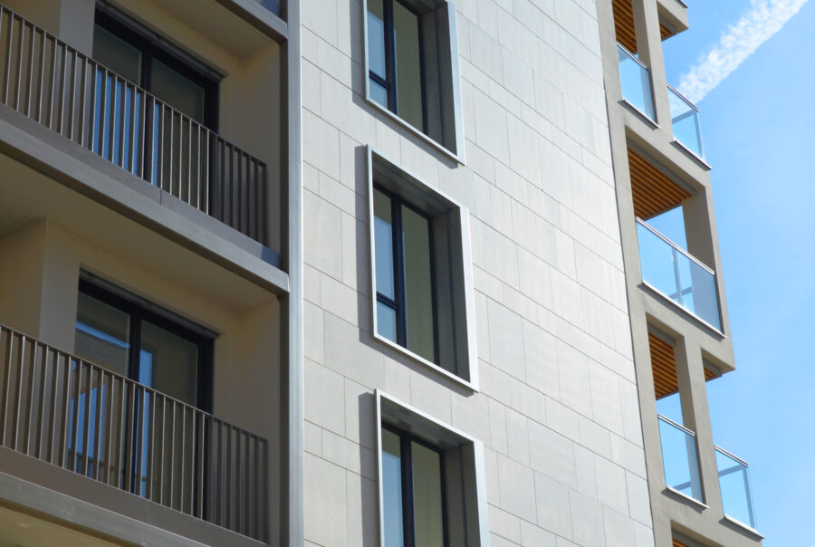 Fabrication de Précadres soudé sur mesure-habillage de baie-menuiserie-ITE- Lyon- SAS PORTE-Résidence High Park-Promoval- Regis Gachon architecte-Lyon