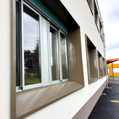 Fabrication de Précadres soudé sur mesure-habillage de baie-menuiserie-ITE- Lyon- SAS PORTE-College emile Malfoy Grigny