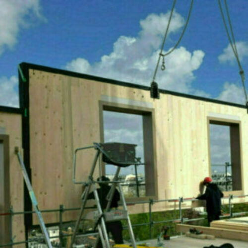 Fabrication de Précadres soudé PrecBois sur mesure- immeuble en bois-habillage de baie-menuiserie- enveloppe du bâtiment- ITE- Lyon- SAS PORTE- Résidence Ilot Ferry-Fauvelles