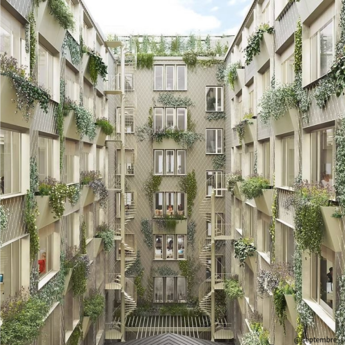 precadre pour vegetaliation des façades projet Kaleido